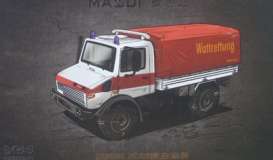 Unimog  - U1300L white/red - 1:64 - Massdi - TJ1014 - MAS-TJ1014 | The Diecast Company