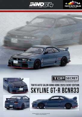 Nissan  - Skyline GT-R BCNR33 2025 blue - 1:64 - Inno Models - IN64-R33TS-TASHK25 - IN64-R33TS-TASHK25 | The Diecast Company