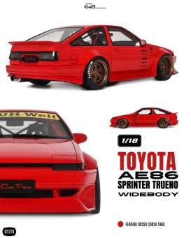 Toyota  - AE86 1986 red - 1:18 - OttOmobile Miniatures - OT1278 - OT1278 | The Diecast Company