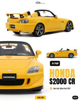 Honda  - S2000 CR 2007 yellow - 1:18 - OttOmobile Miniatures - OT1231 - OT1231 | The Diecast Company