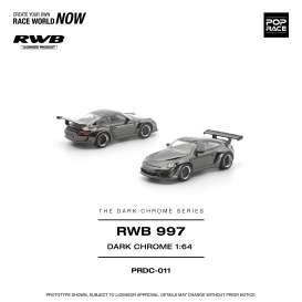 Porsche  - RWB 997  dark chrome - 1:64 - Pop Race Limited - PRDC011 - PRDC011 | The Diecast Company
