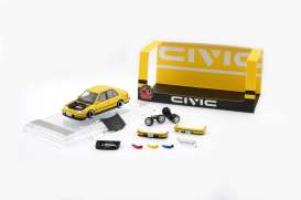 Honda  - Civic EF2 1991 yellow - 1:64 - BM Creations - 64B0470 - BM64B0470 | The Diecast Company