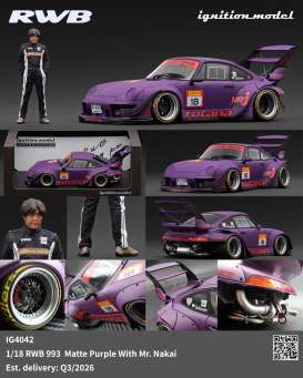 Porsche  - RWB 993 matte purple - 1:18 - Ignition - IG4042 - IG4042 | The Diecast Company
