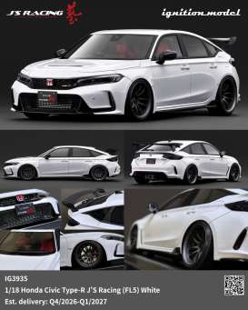 Honda  - Civic  white - 1:18 - Ignition - IG3935 - IG3935 | The Diecast Company