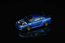 Nissan  - Skyline GT-R (R34) blue - 1:64 - Motorhelix - M63476 - MH63476 | The Diecast Company