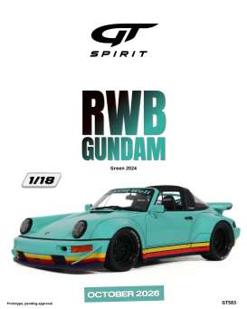 Porsche  - RWB Gundam 2024 green - 1:18 - GT Spirit - GT583 - GT583 | The Diecast Company