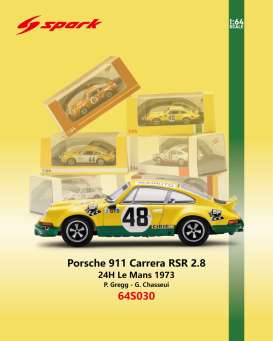 Porsche  - 911 Carrera RSR 2.8 1973 yellow - 1:64 - Spark - 64S030 - spa64S030 | The Diecast Company