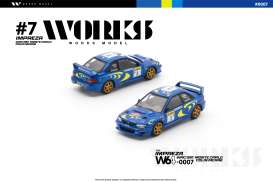 Subaru  - Impreza 1997 bue/yellow - 1:64 - WORKS - W64-0007 - W64-0007 | The Diecast Company