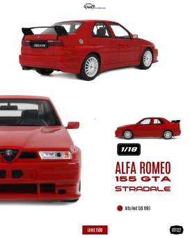 Alfa Romeo  - 155 GTA Stradale 1993 red - 1:18 - OttOmobile Miniatures - OT1132 - OT1132 | The Diecast Company