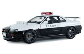 Nissan  - Skyline GT-R (BNR34) 1999 black/white - 1:18 - Solido - SO1804317 - soli1804317 | The Diecast Company