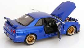 Nissan  - Skyline GT-R R34 V-Spec II 2001 blue - 1:12 - KK - Scale - KKDC120211-2 - KKDC120211-2 | The Diecast Company