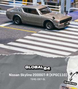 Nissan  - Skyline 2000GT-R 1969 silver - 1:64 - Tarmac - T64G-087-SL - TC-T64G-087-SL | The Diecast Company