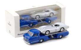Mercedes Benz  - Renntransporter + W196 1954 blue/silver - 1:64 - Norev - 311000 - nor311000 | The Diecast Company