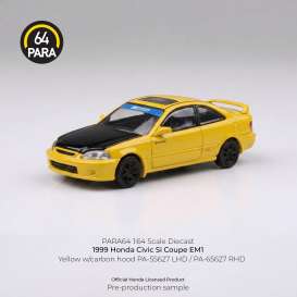 Honda  - Civic Coupe EM1 1999 yellow - 1:64 - Para64 - PA-55627 - pa55627 | The Diecast Company