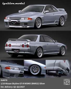 Nissan  - Skyline GT-R Nismo BNR32 silver - 1:18 - Ignition - IG4078 - IG4078 | The Diecast Company