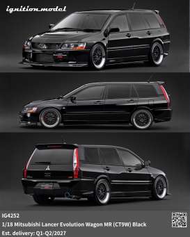 Mitsubishi  - Lancer Evolution Wagon MR (CT9 black - 1:18 - Ignition - IG4252 - IG4252 | The Diecast Company