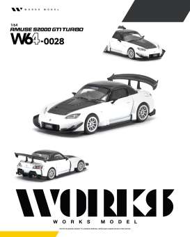 Honda  - Amuse S2000 GT1 white - 1:64 - WORKS - W640028 - W64-0028 | The Diecast Company