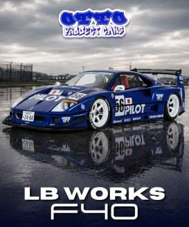 Ferrari  - F40 2024 blue - 1:18 - OttOmobile Miniatures - OT1408 - OT1408 | The Diecast Company