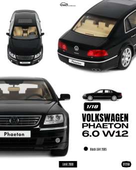 Volkswagen  - Phaeton 6.0 W12 2005 black - 1:18 - OttOmobile Miniatures - OT1266 - OT1266 | The Diecast Company